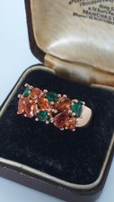 Vintage 1990 14 Ct Rolled Gold Tourmaline Ring Size UK PUS 7.5-HALLMARKED 585