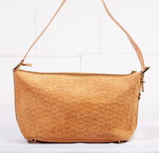 Authentic Celine Triomphe Macadam Suede/Leather Shoulder Bag