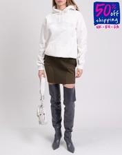 RRP €500 DION LEE Mini Skirt UK10 US6 IT42 M Stretch Ribbed Inserts Zip 