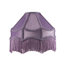 Traditional Victorian Empire Lampshade in Soft Lilac Velvet with Tassels by H...