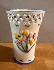 Vintage Delftware Royal Twickel hand painted Vase Tulip Design