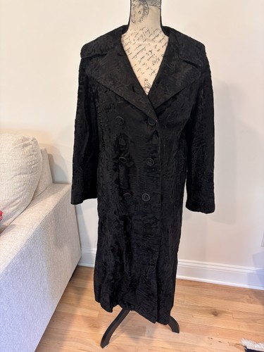 Vintage black astrakhan fur - black,