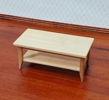 Dollhouse Modern Coffee Table Light Oak Wood 1:12 Scale Miniature Furniture
