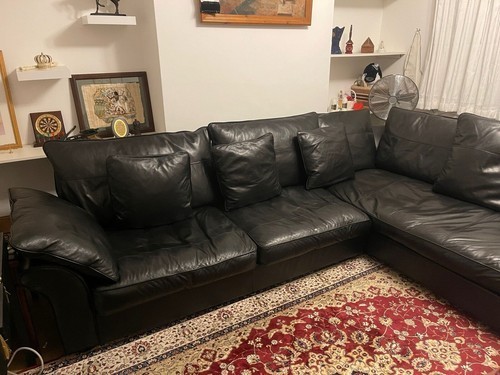 Luxury black leather - , corner