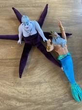 Disney Store King Triton & Ursula Dolls Figures The Little Mermaid
