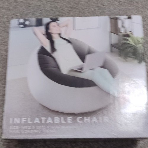 Inflatable chair grey - chair, grey/black