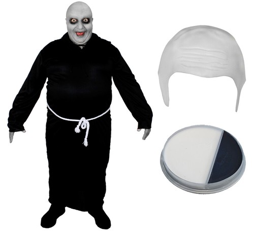 Black robe white bald cap - black,