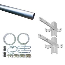 Double Chimney Lashing Bracket Twin Strap Kit TV Aerial  10 12 16 20ft Mast Pole