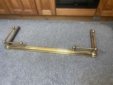 Fireplace Fender. Adjustable Antique Heavy  Brass. Fine Example.