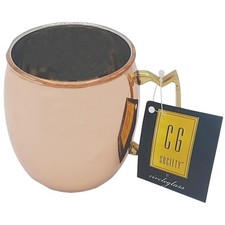 Moscow Mule Mug Copper with Brass Handle Stainless Steel Inner from Circleglass