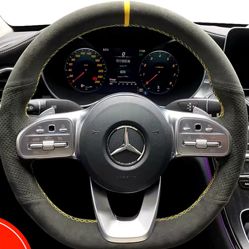 Suede leather steering wheel - suede,