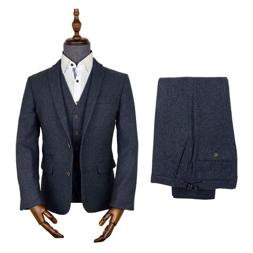 Tweed suit navy blue piece - suit,