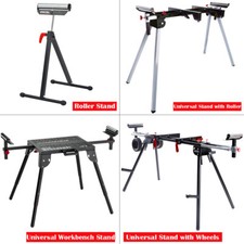 Excel Universal Mitre Saw Stand Adjustable Leg Workbench Station Roller Stand
