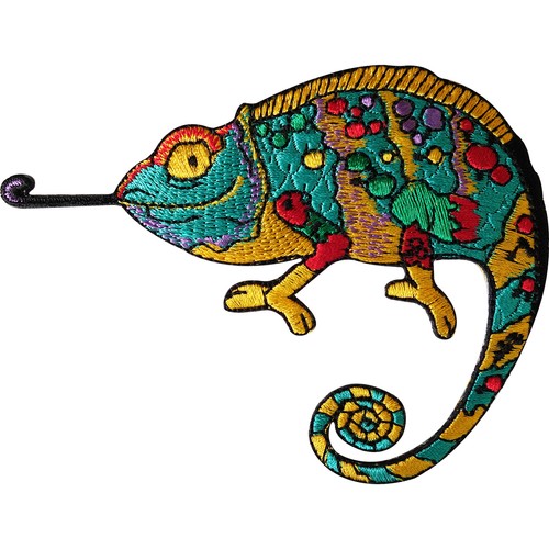 Chameleon patch iron sew - patch,