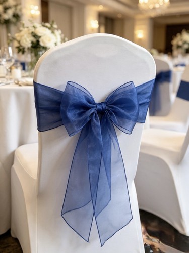 69x royal blue organza chair - royal,