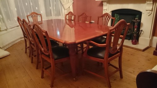 Yew dining table and drinks - yew,