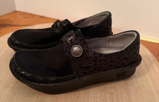 Alegria by PG Lite Black Embossed Leather Slip-On Comfort Shoes Size 37 US 6.5-7