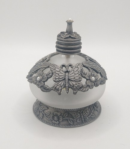 Vintage perfume bottle pewter - vintage,