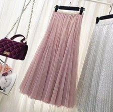  NEW WOMENS LADIES ruffle mesh tutu GYPSY LONG  Net JERSEY MAXI SKIRT SIZE 8-26