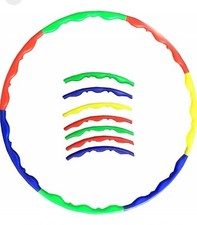 Kids Collapsible Adjustable Colourful Hula Hoop Indoor Outdoor Fitness Gymnastic