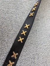 Black Leather Belt M Gold