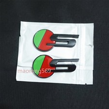 2x Black Glossy Green Red S