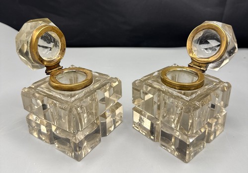Pair antique bevelled - bevelled, cut