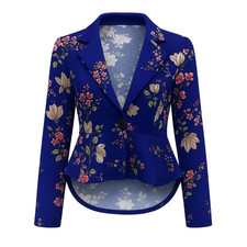 Ladies Long Sleeved Peplum Blazer Jacket Size Button Closure 8 - 16