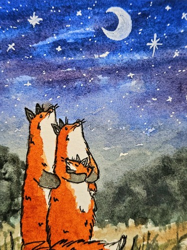 Fox mum dad - baby,, star,
