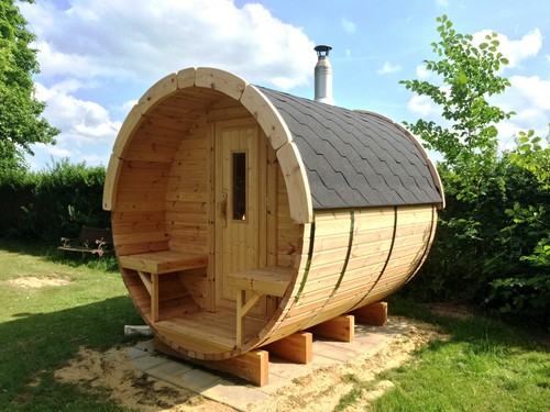 Long pine barrel sauna - 2,4m,