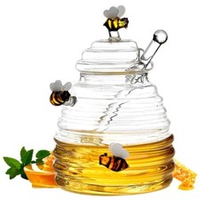 Tapered Jar Honey Pot Transparent Large Honey Bottle Storage Pot Bee Jar  Syrup