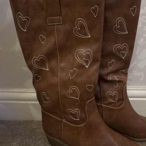 Ladies brown midcalf - midcalf, cowboy