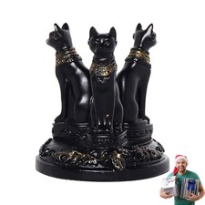 Egyptian Cat Statue Bastet Cats Resin Figurines Triple Goddess Cat Ornament