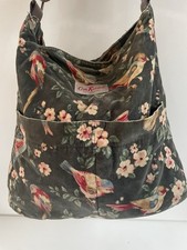 Cath Kidston Green Velvet  Shoulder Bag Cross Body  Birds Floral Print Tote