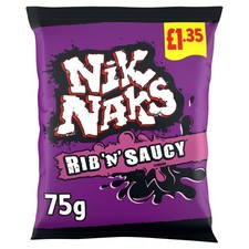 Nik Naks Rib N Saucy 20 x 75g  Full Sealed Case SPECIAL OFFER Only £22.99