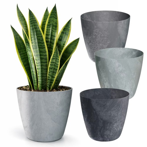 Concrete effect flower pot - effect,