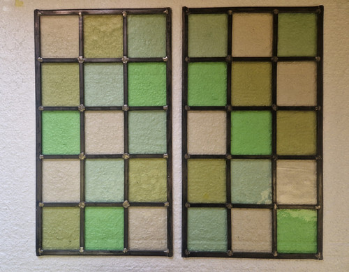 Stained glass panels - stained, x2