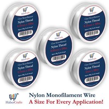 Clear Nylon Wire Thread Strong Non Stretch Decorations Beading x 100m (5 Sizes)