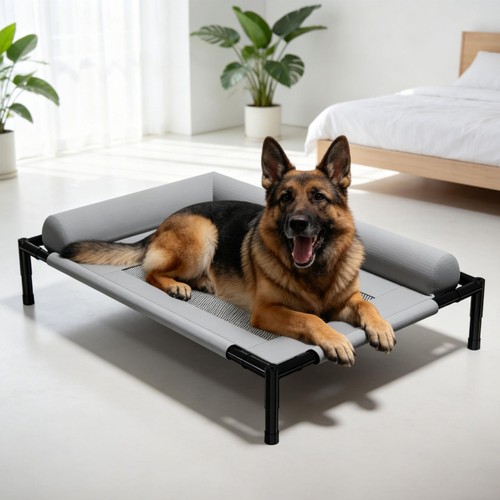 Elevated dog bed with - elevated,