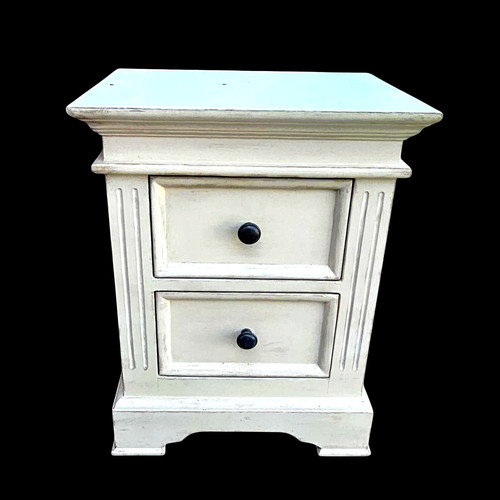 Vintage white bedside cabinet - bedside,