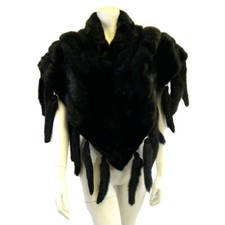Vintage Bill Gibb Black Mink Capelet 1970s. Size UK8-12
