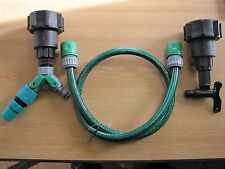 IBC Tank Adaptor Connection Kit Fitting with Quick Release Hoselock Cap and Tap