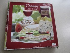  VINTAGE GLASS LAZY SUSAN