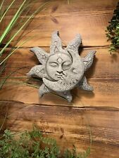 STONE GARDEN SUN/MOON FACE WALL PLAQUE HANGING ORNAMENT