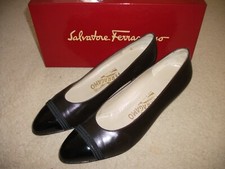 Salvatore Ferragamo shoes size 5 brown and black in box.