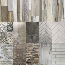 Grey Bathroom Shower Wet Wall Panels PVC Cladding Kitchen 4 Pack Wood Stone Tile