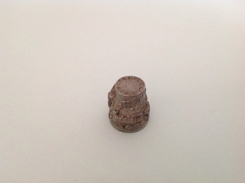 Vintage pewter thimble with - vintage,