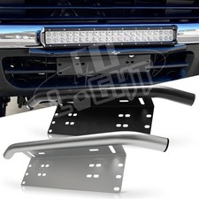 12V Bull Bar Bumper License Plate Mount Bracket LED Work Fog Spot Light Combo