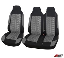For Peugeot Expert Boxer Partner Tire Design Grey Soft Fabric Van Seat Covers