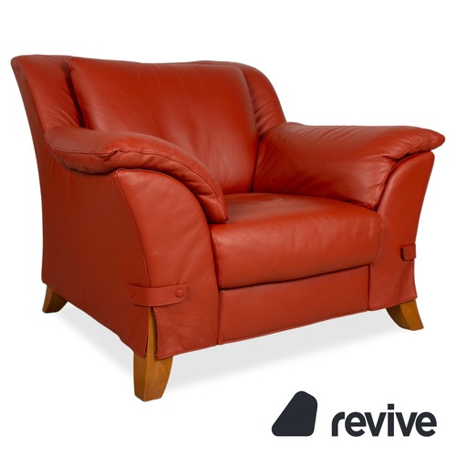 Natuzzi armchair leather red - leather,